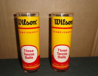 Set Of 2 Vintage Wilson Championship Three Tennis Balls Cocktail Glasses