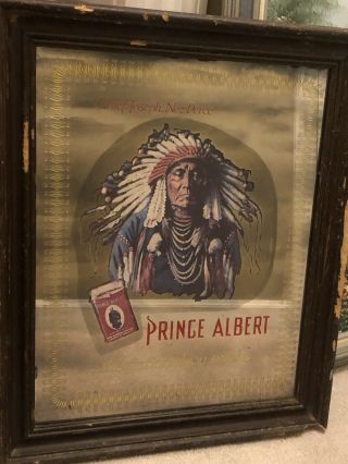 Prince Albert,  “chief Joseph” Nez Perce,  Acid Etched Mirror Advertising 1973