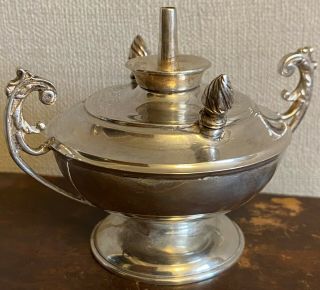 Rare Victorian Solid Silver Table Cigar Lighter In Form Of A Lantern