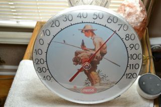 Vintage Norman Rockwell Coca - Cola Tru Temp Jumbo Dial Thermometer