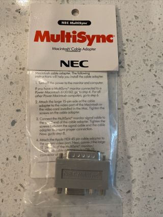 Nec Multisync Mca4 Macintosh Cable Adapter Large To Small 15 Pin Monitor