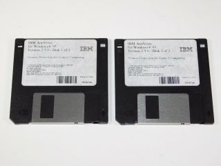 Vtg Ibm Antivirus Windows 95 Version 2.  5.  0 Computer Pc 3.  5 " Floppy Disk Software