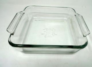 Vintage Anchor Hocking Clear Square Heavy Square 8 " Baking Dish Glass 2qt