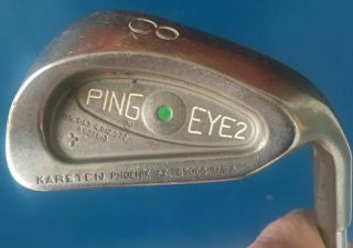 Vintage Ping Eye 2 Green Dot 8 Iron Single Golf Club Men’s Rh Kt Steel Shaft
