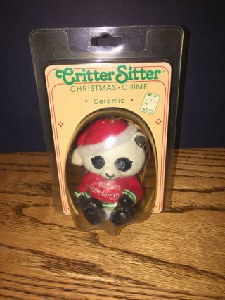 Vintage Critter Sitter Panda Christmas Ornament Union Wadding Company K Mart