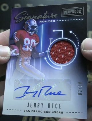 2020 Nfl Playbook Signature Routes Jerry Rice 49ers Hof Auto 02/10 Ssp Hot