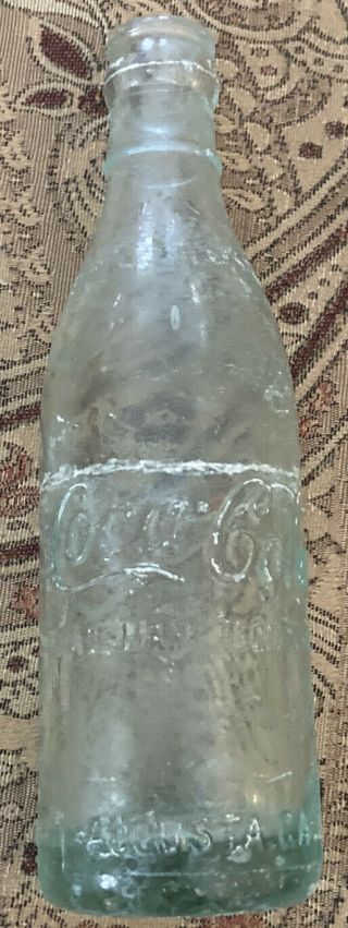 Vintage Coca - Cola Straight Side Bottle - Augusta,  Georgia - Early 1900’s Rare