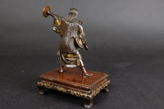 Quality Japanese miyao Bronze & Gilt figure on wood base,  19th century marked 4