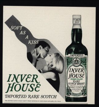 1965 Inver House Rare Scotch Whisky - Soft As A Kiss - Vintage Advertisement