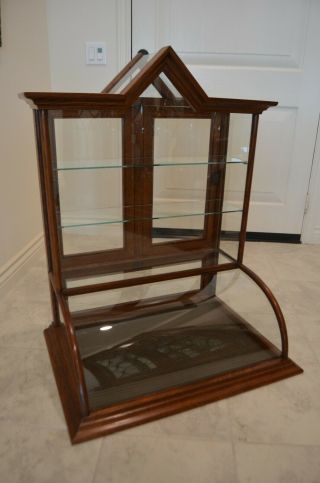 Vintage Oak Display Case Showcase Cabinet Will Deliver To Shipper