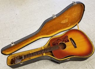 1973 - 75 Gibson J - 45 Deluxe Cherry Sunburst Usa Acoustic Guitar & Case