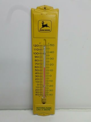 Vintage " John Deere " Metal Wall Thermometer - No Rust