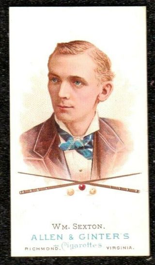 1888 Allen & Ginter The Worlds Champions Billiard Player Sexton Cigarette Card