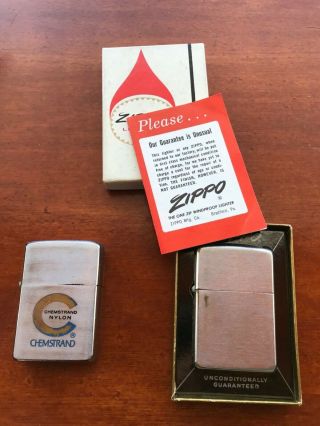 Two Vintage Zippo Lighters - One still has Box and directions 2