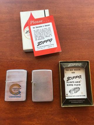 Two Vintage Zippo Lighters - One still has Box and directions 3