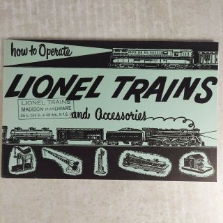 Vintage How To Operate Lionel Trains And Accessories 1954 Model Railroads