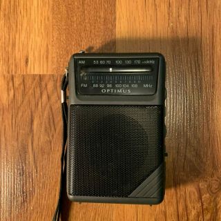 Vintage Optimus Am/fm Pocket Radio 12 - 454a Not