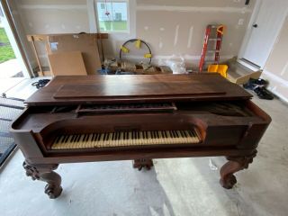 Antique Square Grand Piano Wood 1880 Grovesteen and Fuller 4