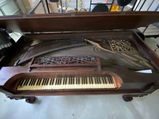 Antique Square Grand Piano Wood 1880 Grovesteen and Fuller 5