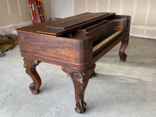 Antique Square Grand Piano Wood 1880 Grovesteen and Fuller 6