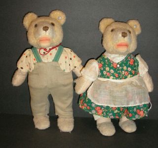 Vintage Steiff Bears Us - Zone Germany - Dressed Pair