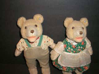 Vintage STEIFF BEARS US - Zone Germany - Dressed Pair 2
