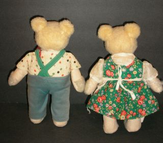 Vintage STEIFF BEARS US - Zone Germany - Dressed Pair 3