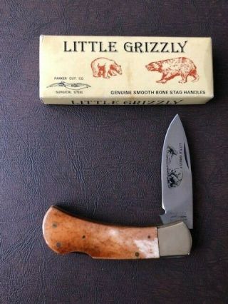 Collectable Vintage Parker Cut Co Pa - 2 Little Grizzly Stag Lockback Knife W/ Box