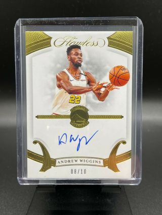 2019 - 20 Flawless Basketball Gold Autographs Andrew Wiggins 08/10 Auto Warriors