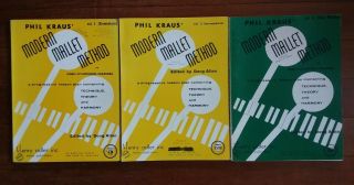 Vtg 1958 Modern Mallet Method Vol 1 2 3 Kraus Xylophone Marimba Vibes Music