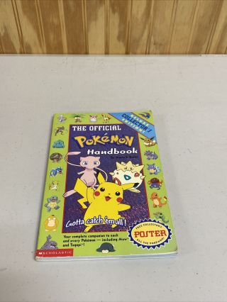 The Official Pokemon Handbook With Attached Collectors Poster Scholastic Vintage