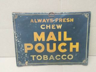 Vintage Always Fresh Chew Mail Pouch Tobacco Tin Store Humidor Lid