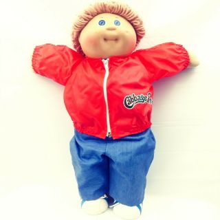 Cabbage Patch Kids Girl Doll Blue Overalls Orange Cp Jacket Vintage 1980s