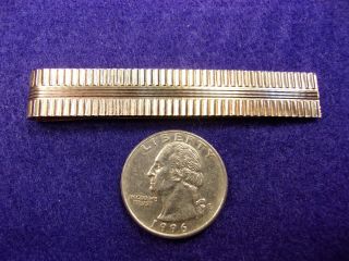 Very Unusual Older Vtg Rose? Gold Toned Tie (or Money) Clip,  Ribbed Design Style
