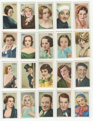 1934 Gallaher Champions Of Screen & Stage Tobacco Cards Complete Set Of 48