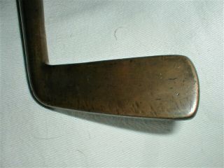 Antique Vintage Old Forgan Brass Sf Putter Hickory Wood Wooden Shaft Golf Club