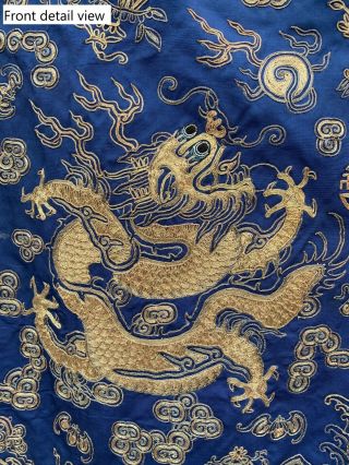 Antique Chinese Imperial Dragon Silk Robe With Gold Workmanship Qing Dynasty 5
