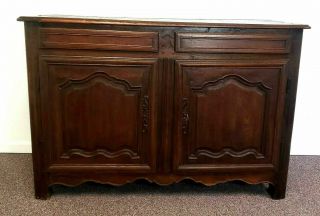 Antique 18th Century French Provincial Oak Buffet Cabinet Sideboard