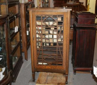 Antique Oak Music Piano Roll Storage Cabinet – In Finish