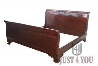 Henkel Harris King Size Mahogany Sleigh Bed Model 179 Retail $14k