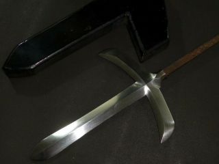 Jyumonji Yari (spear) W/saya : Tsunemitsu : Edo : 22.  0 × 7.  8 " 460g