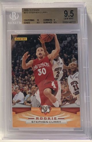 Stephen Curry 2009 - 10 Panini Rc Rookie Bgs 9.  5