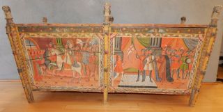 Sicilian " Carretti " Donkey Cart Hand Painted And Carved Chest
