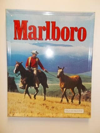 Vintage Large Metal Marlboro Sign 1970 