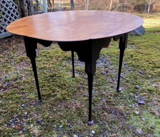 Vintage Tiger Maple Kitchen Dining Table C1990 D.  R.  Dimes Or Treharn W 2 Leaves