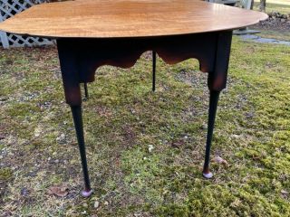 Vintage tiger maple kitchen dining table c1990 D.  R.  Dimes or Treharn w 2 leaves 6