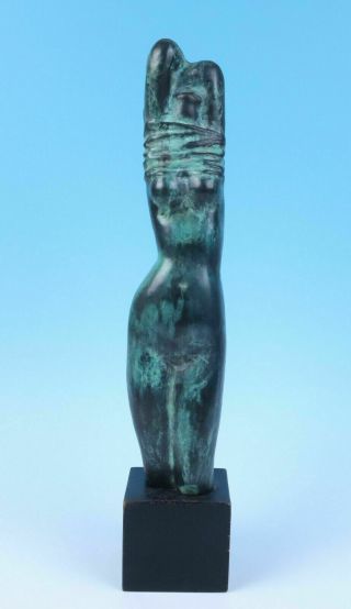 Azriel Awret Israeli American Bronze Sculpture Undressing Woman Nude Jewish Art