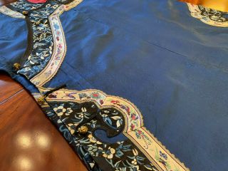 A Chinese Qing Dynasty Blue Silk Dragon Robe. 5