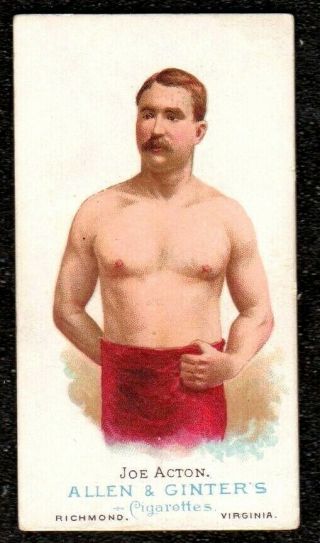 1888 Allen & Ginter The Worlds Champions Wrestler Joe Acton Cigarette Card