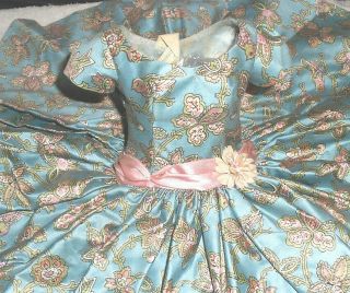 Vintage Madame Alexander Cissy Blue Bird Print Dress 2